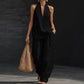 Women's Halter V-Neck Sleeveless Top & Wide Leg Pants 2 Piece Set