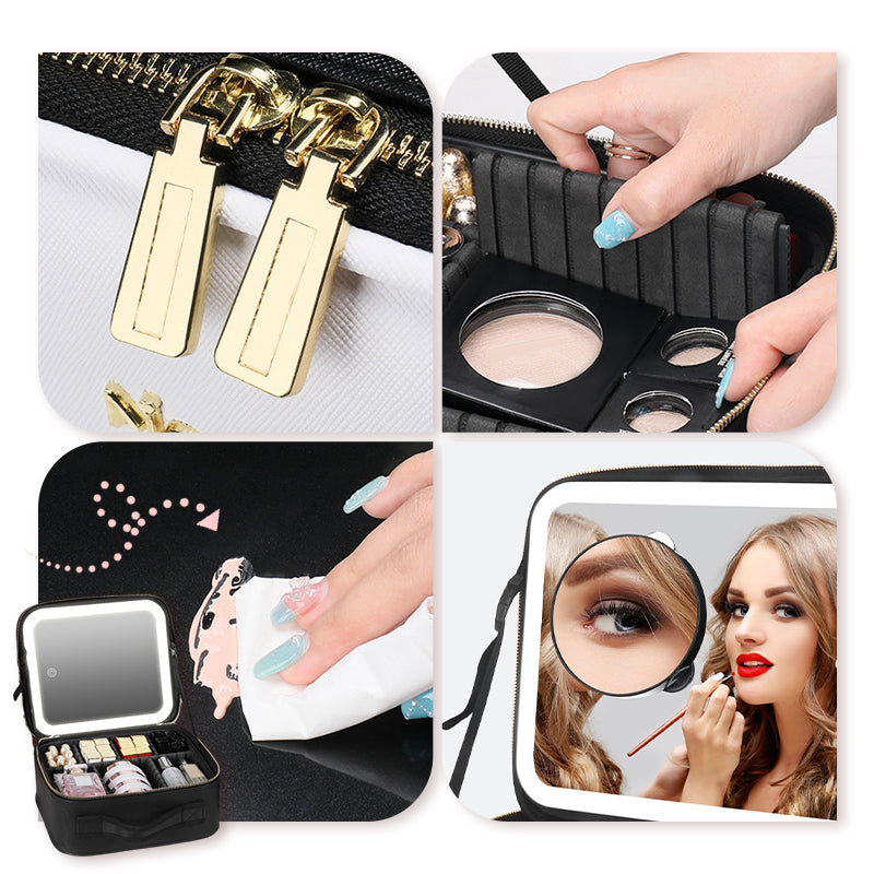 ✨ 50% OFF & Free Shipping ✨ Flawless Makeup Anywhere – Portable LED Mirror Makeup Bag! ✨