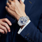TINAIBIN Twelve Zodiac Signs & Starry Sky Diamond Automatic Skeleton Men's Watch