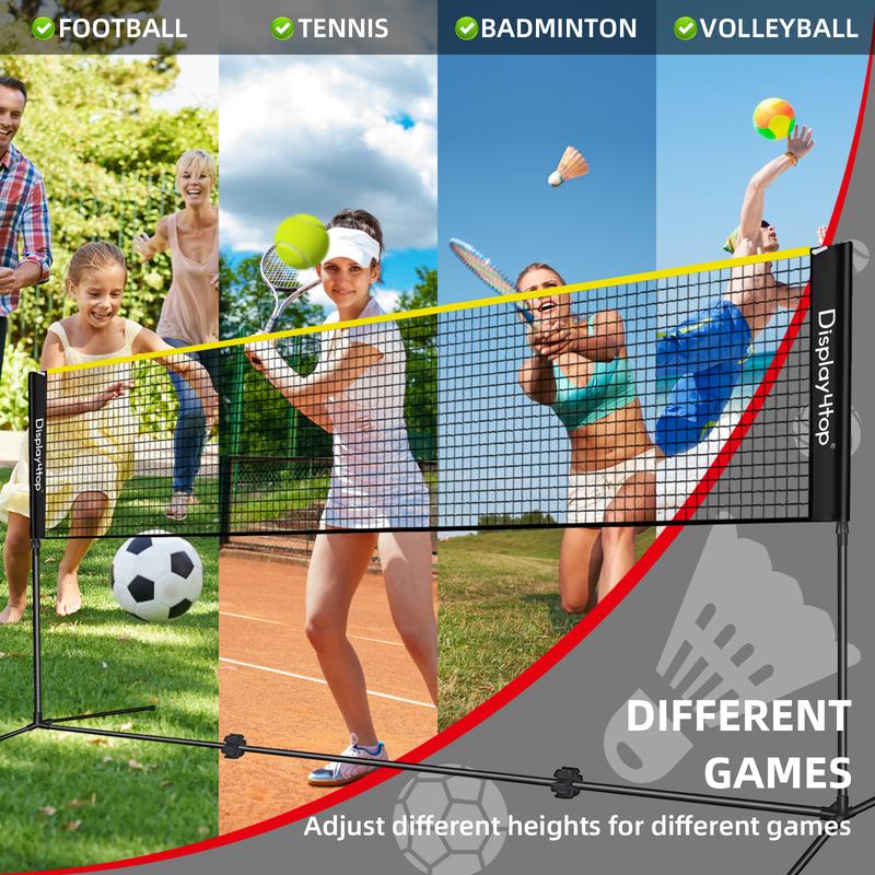 Portable Badminton & Tennis Net Set – Adjustable 3–6m Width, Easy Setup