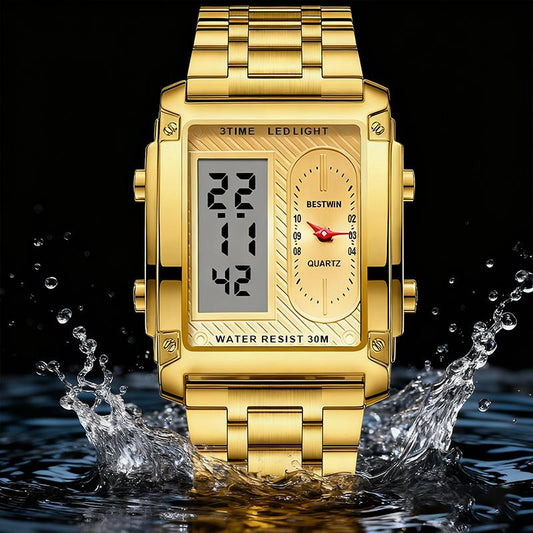 ⏳Limited Time Special 50% OFF💥🎁Men's Square Creative Dual-Movement Multifunctional Sports Watch