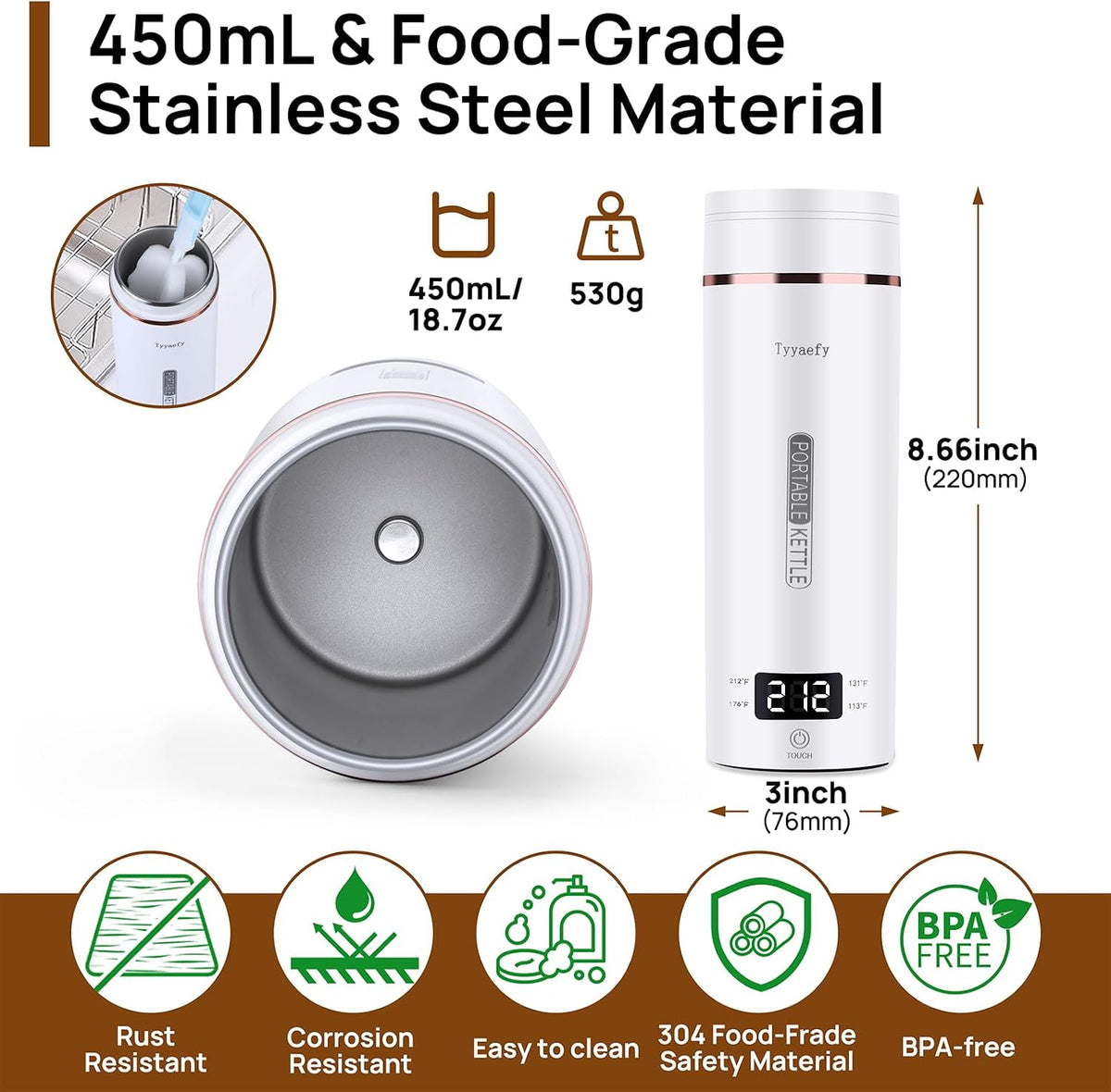 🔥50% OFF💧☕Smart Portable Electric Kettle – Quick Boils & Compact Design, Enjoy Hot Drinks at Home, Office or On the Go ✨