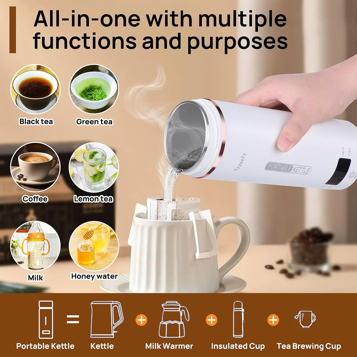 🔥50% OFF💧☕Smart Portable Electric Kettle – Quick Boils & Compact Design, Enjoy Hot Drinks at Home, Office or On the Go ✨