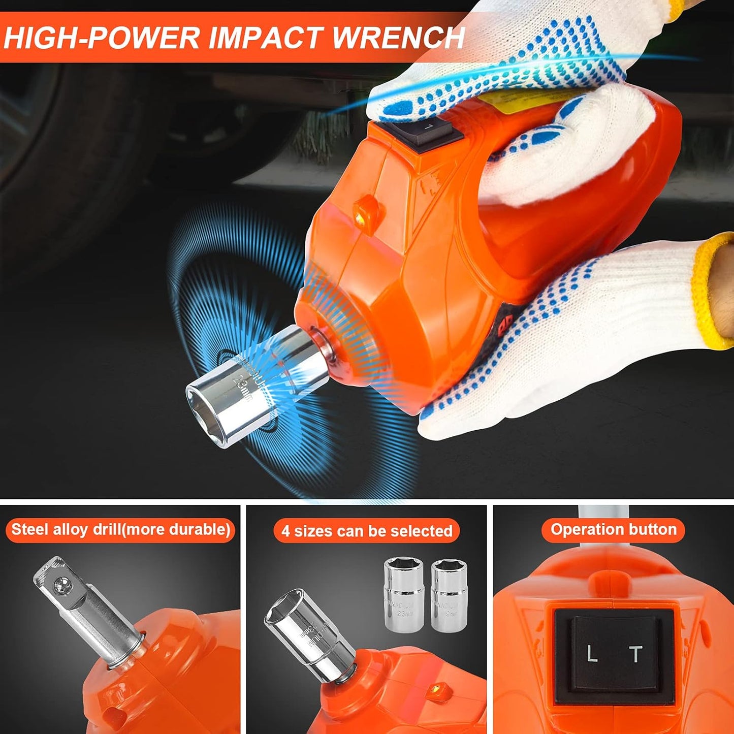 Electric Car Jack, 5 Ton/11023 LBS Hydraulic Car Jack, Portable Car Jack Lifting with Built-in Inflatable Pump and LED Light, Car Jack for SUV MPV Sedan Truck Change Tires Garage Repair