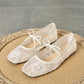 Elegant Mesh Ballet Shoes with Bow