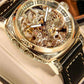 💥Hot Sale 50% Discount⌚Business Fashion Round Dial Leather Strap Analog Mechanical Watch