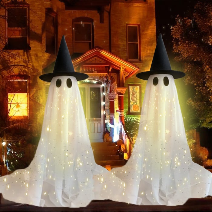 👻✨50% OFF! 🕯️🕸️ Giant Glittering Ghost Decoration – 5.4 ft Tall, Battery-Powered LED Glow & Freestanding Design. Over 1,923 Haunted Homes!✨