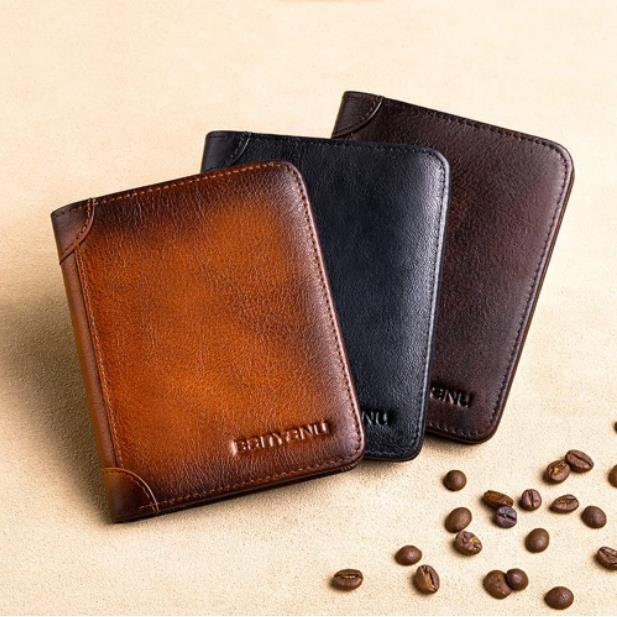 💼 FLASH 50% OFF SALE! Minimalist RFID Blocking Leather Wallet for Men – Slim Genuine Cowhide Wallet for Everyday Carry