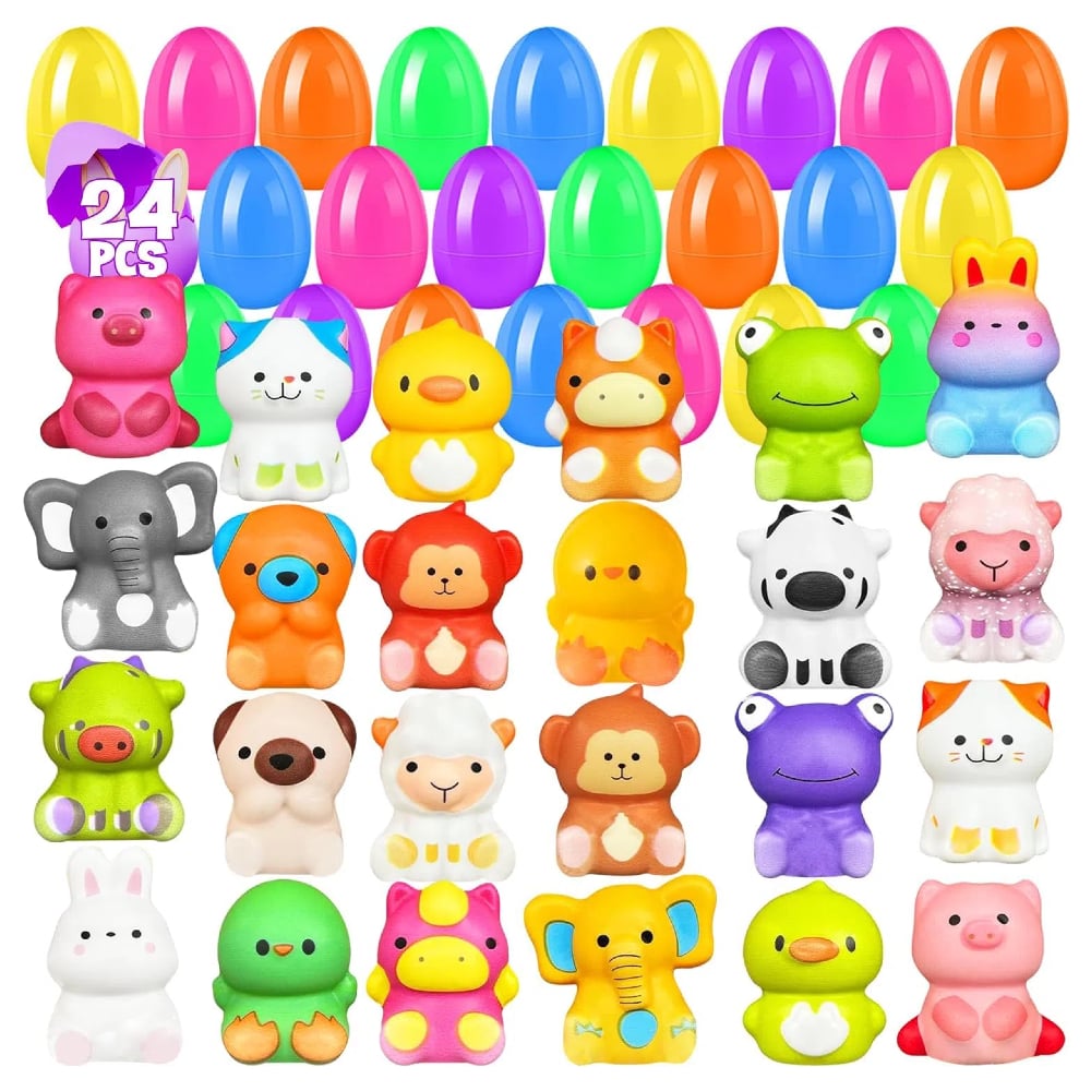 🔥Last Day Special Price !!⚡50K+ SOLD🎁12/24PCS Easter Eggs Prefilled Slow Rising Squishy Toys
