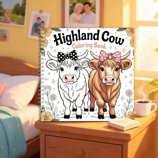 🎄Only ￡11.99!!!🎅2025 Christmas Sale - 50% OFF🐮Highland Cow Coloring Book