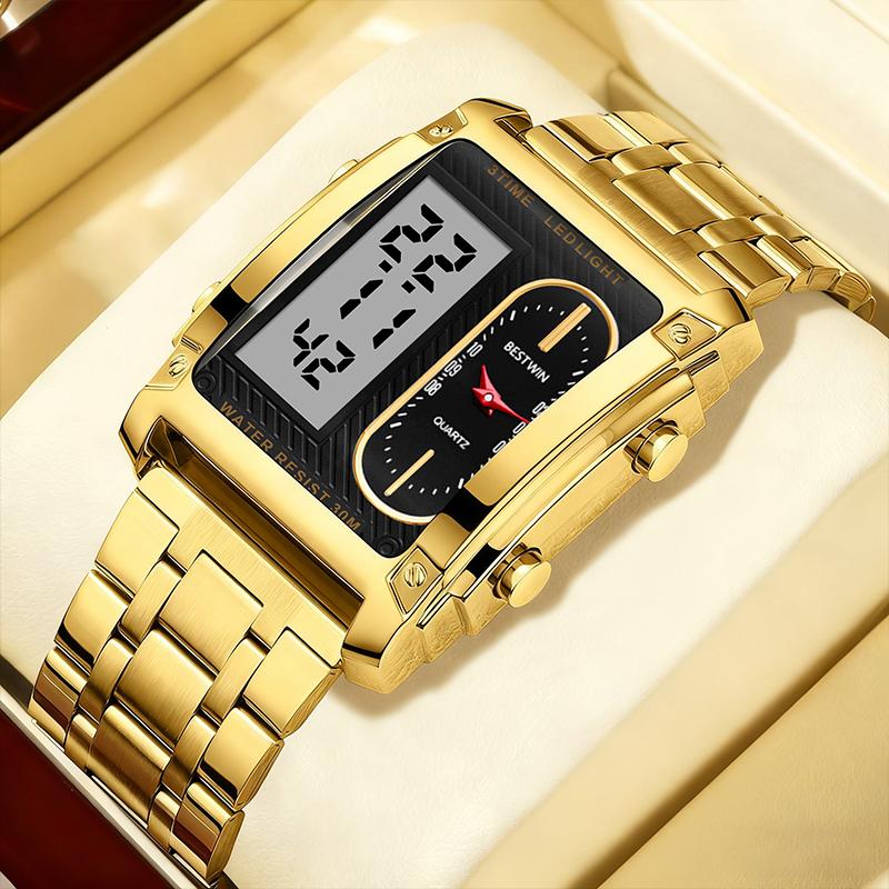 ⏳Limited Time Special 50% OFF💥🎁Men's Square Creative Dual-Movement Multifunctional Sports Watch