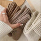 Nyzfexk Women's Solid Mid-calf Socks, Casual Soft Comfy Warm Socks for Fall & Winter