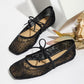 Elegant Mesh Ballet Shoes with Bow