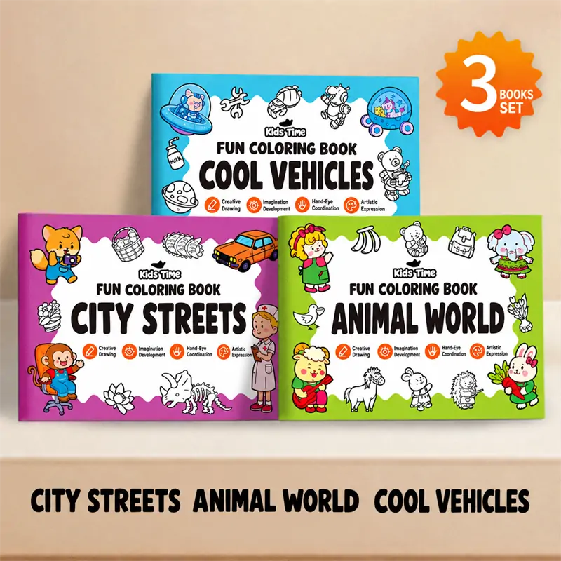 Kids Tracing & Coloring Book Set