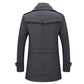 Men's Business Woolen Coat Fashion Double Neck Medium And Long Woolen Coat