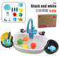 Cute Kitchen Sink Toy Set with Water Faucet, Play Kitchen Accessories, Pretend Cooking Set, Fun Pretend Play for Boys & Girls Ages 3-6, Parent-Child Interaction Birthday Gift