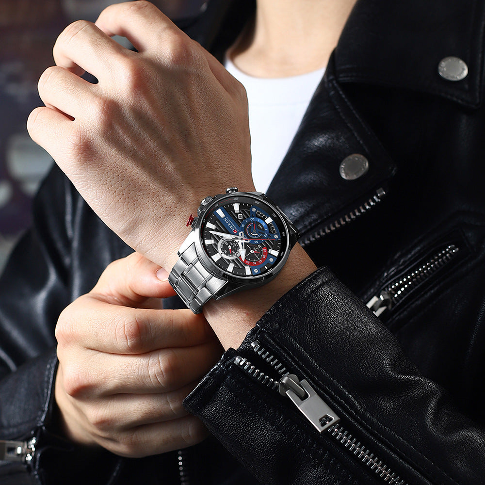 🔥Men's Fashion Classic Multifunctional Steel Band Watch