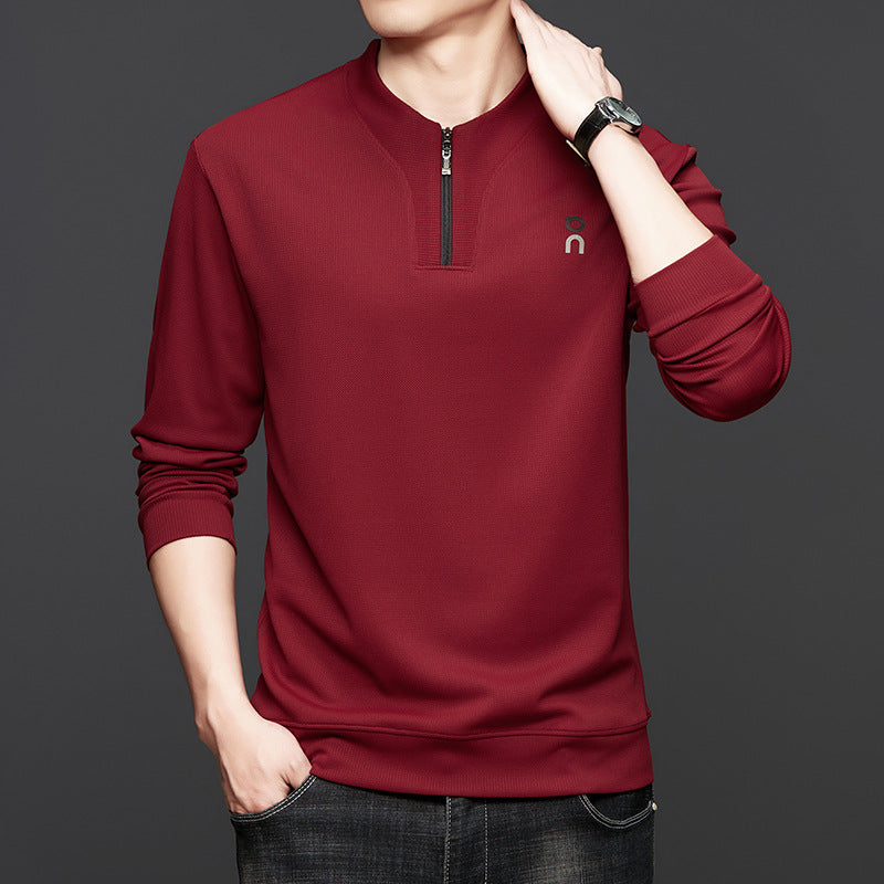 Men's Half-Zip Crew Neck Casual Pullover