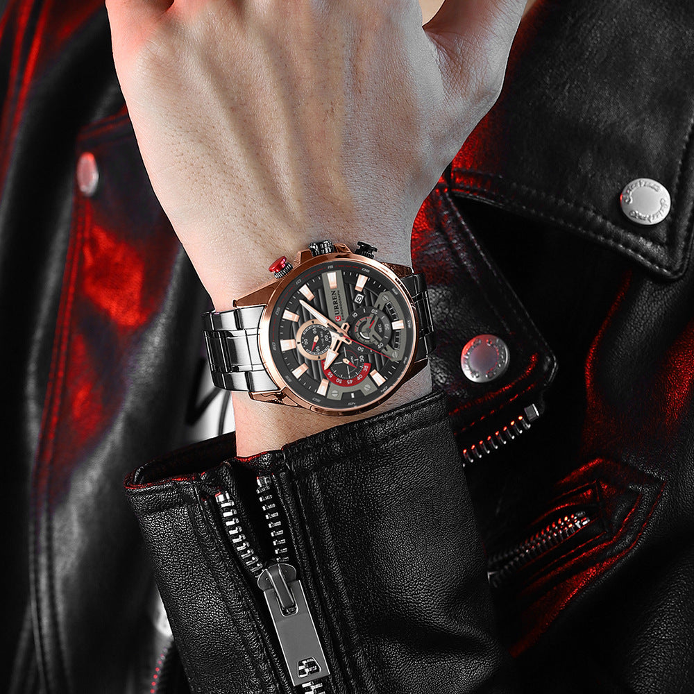🔥Men's Fashion Classic Multifunctional Steel Band Watch