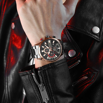 🔥Men's Fashion Classic Multifunctional Steel Band Watch