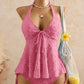 Women’s Peplum Halter Tankini Set