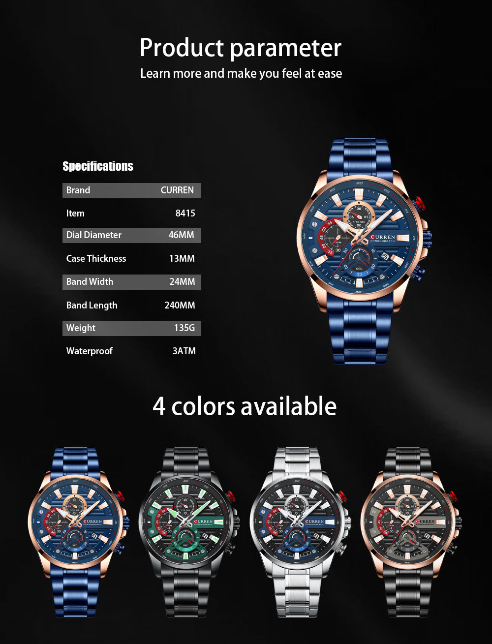 🔥Men's Fashion Classic Multifunctional Steel Band Watch