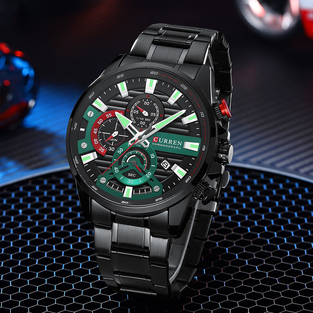 🔥Men's Fashion Classic Multifunctional Steel Band Watch
