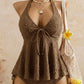 Women’s Peplum Halter Tankini Set