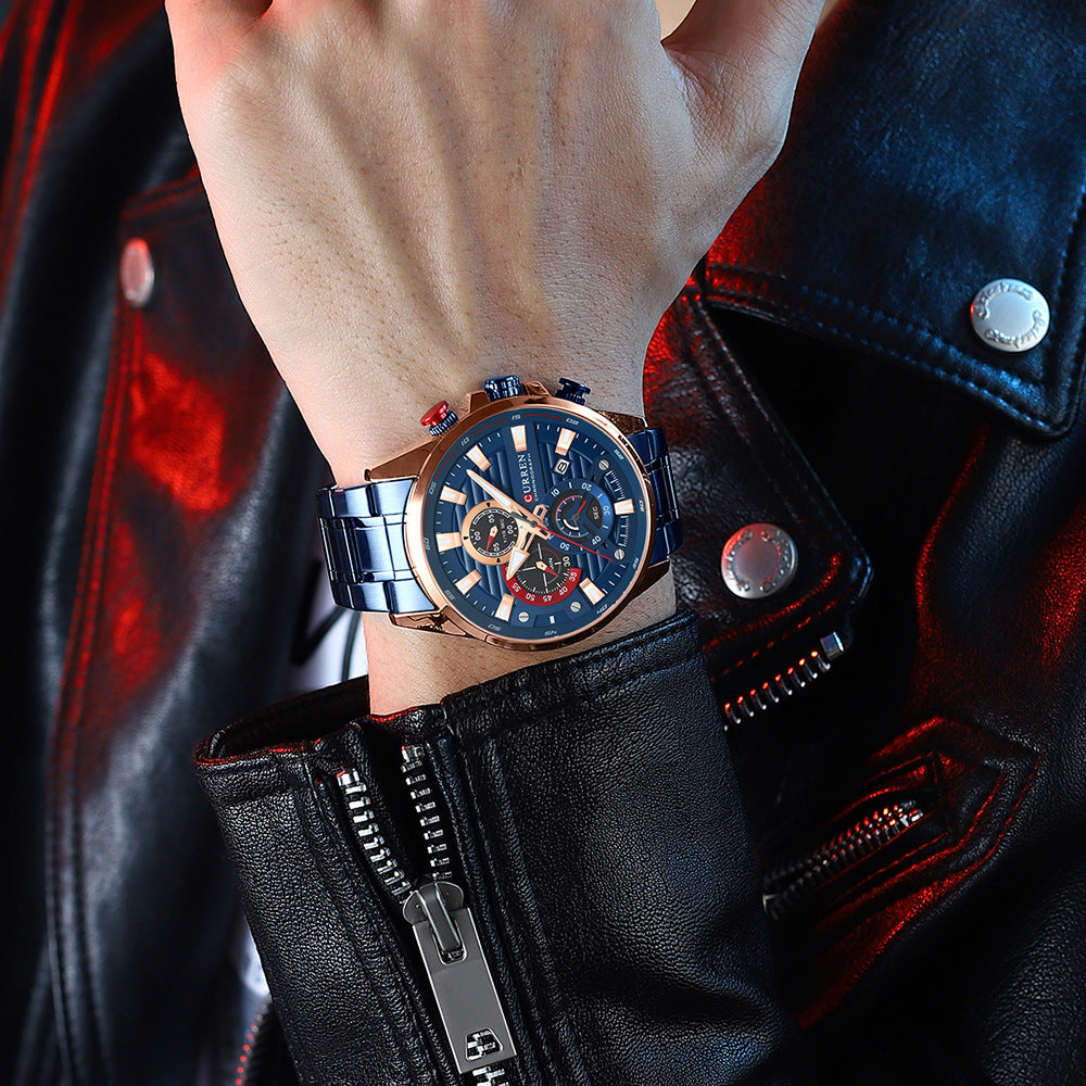 🔥Men's Fashion Classic Multifunctional Steel Band Watch