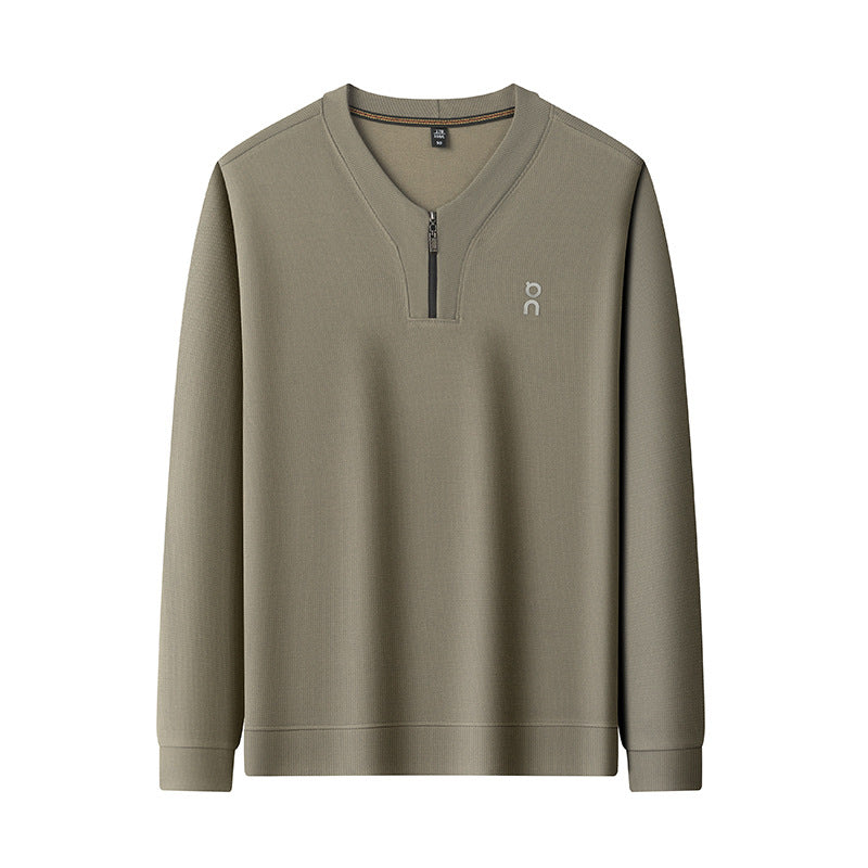 Men's Half-Zip Crew Neck Casual Pullover