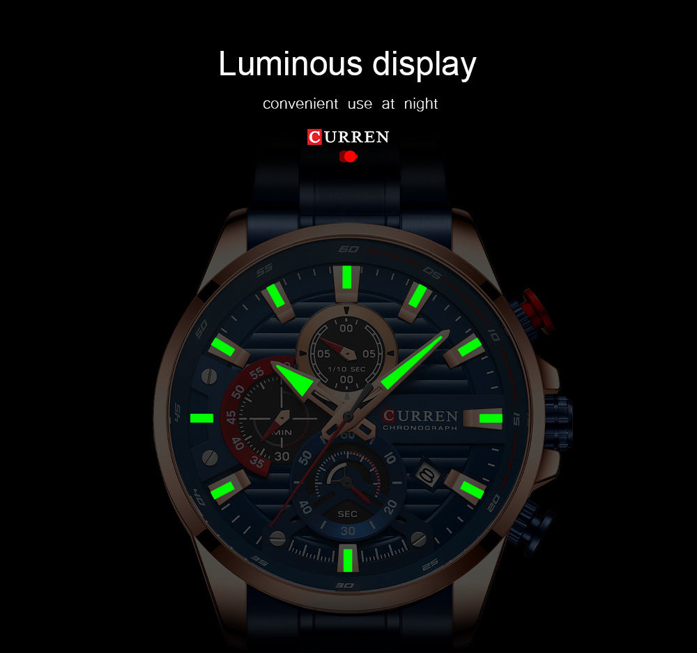 🔥Men's Fashion Classic Multifunctional Steel Band Watch
