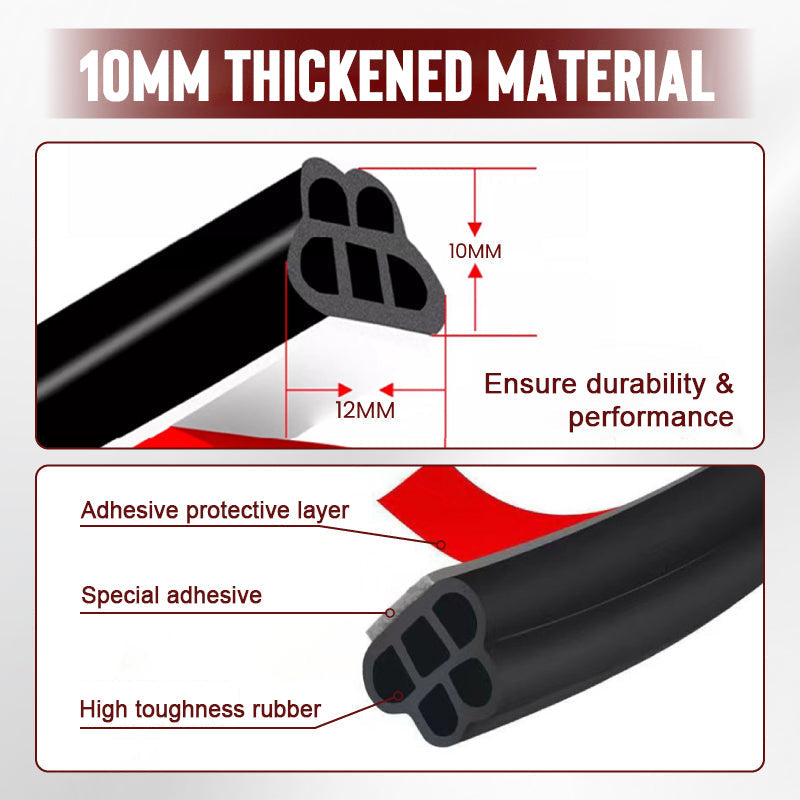 🚗 BUY 1 GET 1 FREE! ✨ 5-Hole Automotive Dust-proof & Shock-absorbing Sealing Strip - Universal Fit with Adhesive Backing for Enhanced Cabin Quietness & Protection 🔇🧤