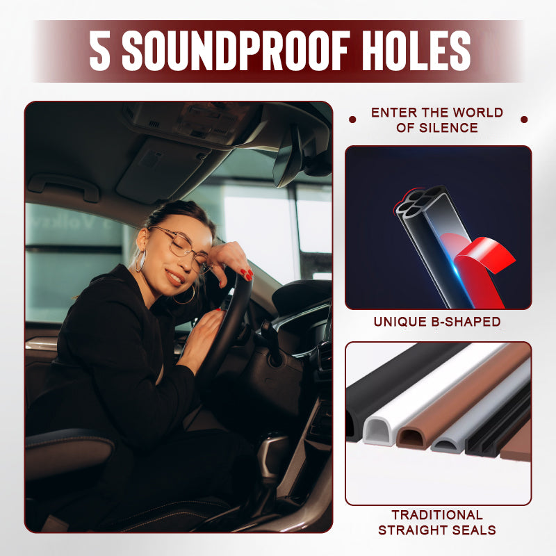 🚗 BUY 1 GET 1 FREE! ✨ 5-Hole Automotive Dust-proof & Shock-absorbing Sealing Strip - Universal Fit with Adhesive Backing for Enhanced Cabin Quietness & Protection 🔇🧤