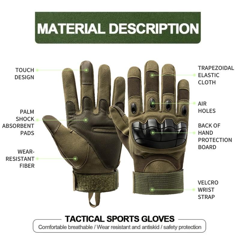 🔥Tactical Full Finger Gloves with Soft Knuckle Protection