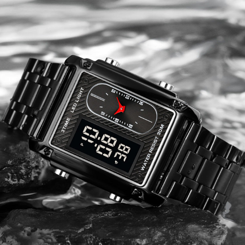 ⏳Limited Time Special 50% OFF💥🎁Men's Square Creative Dual-Movement Multifunctional Sports Watch
