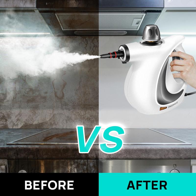 Pressurized Handheld Multi-Surface Natural Steam Cleaner with 12 pcs Accessories, Multi-Purpose Steamer for Home Use, Cleaning Floor, Kitchen,Spring
