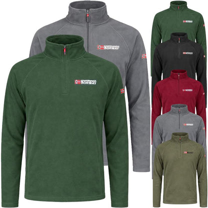 Mens Half Zip Fleece Jacket Warm Outdoor Norway Jumper Anti Pill Polar Micro Fleece Lightweight Jacket S to 4XL
