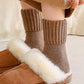 Nyzfexk Women's Solid Mid-calf Socks, Casual Soft Comfy Warm Socks for Fall & Winter