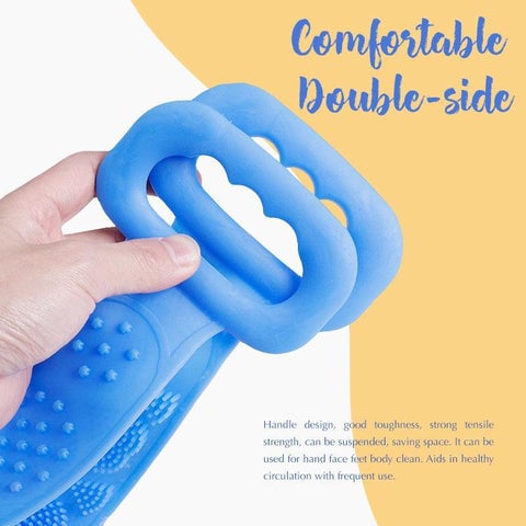 🧼Double-Sided Silicone Back Scrubber, Exfoliating Body Brush Strap, Gentle Bathing Accessory for All Skin Types, Body Brush for Showering, Flexible Silicone Body Brushes
