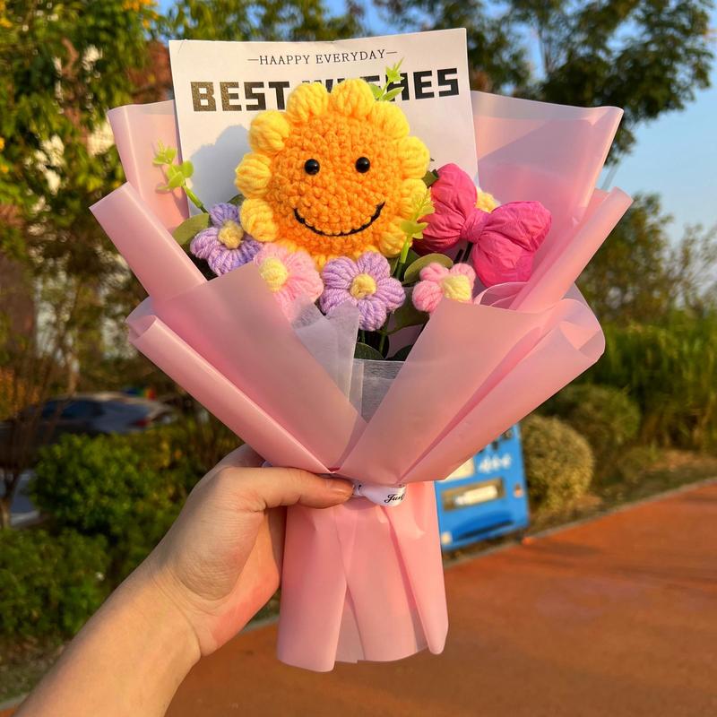 Handmade Knitted Sunflower Bouquet