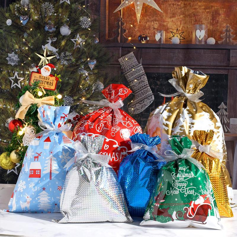 🎅Early Christmas Shopping: 50% Off🎄Drawstring Christmas Gift Bags (Biodegradable)