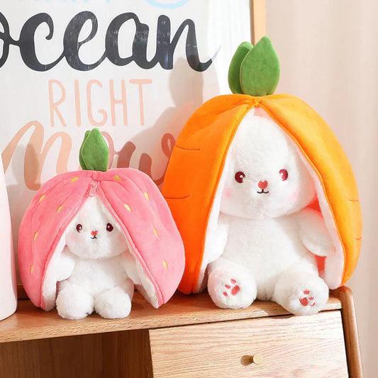 🐇 Easter Sale: 50% OFF！！💥Strawberry Bunny Transformed into Little Rabbit🎀 Fruit Doll Plush Toy🐰