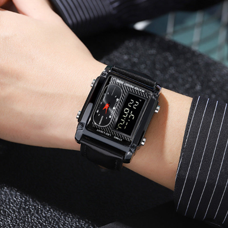⏳Limited Time Special 50% OFF💥🎁Men's Square Creative Dual-Movement Multifunctional Sports Watch