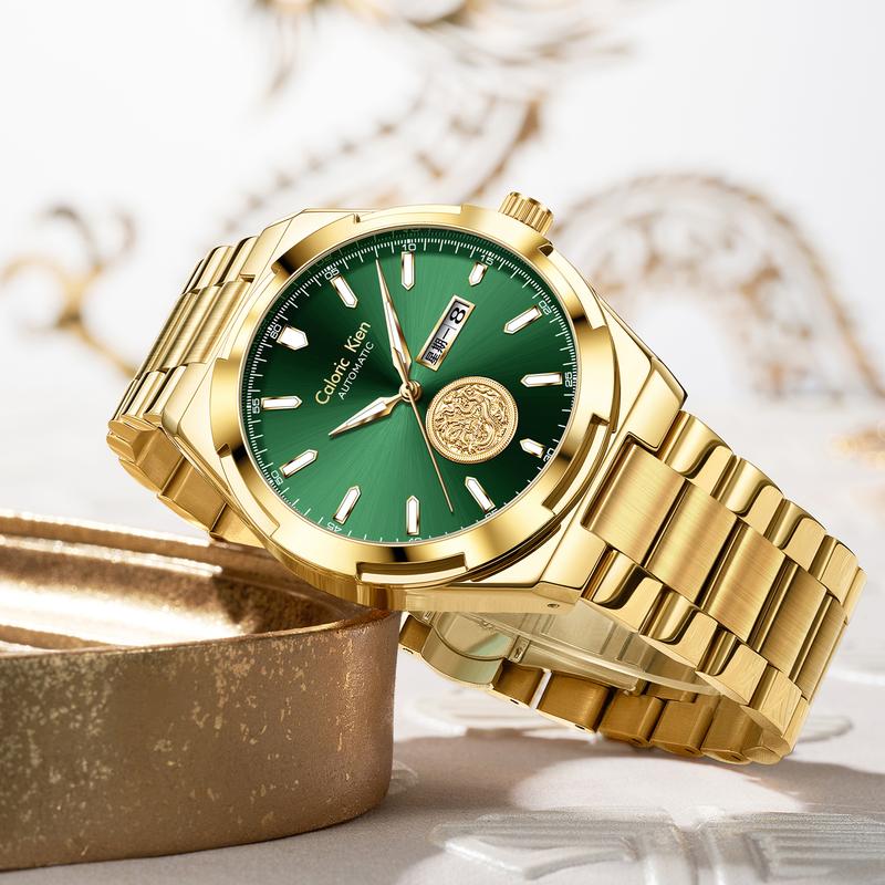 Calonic Kien Men's Luxury Swiss Automatic Gold Watch