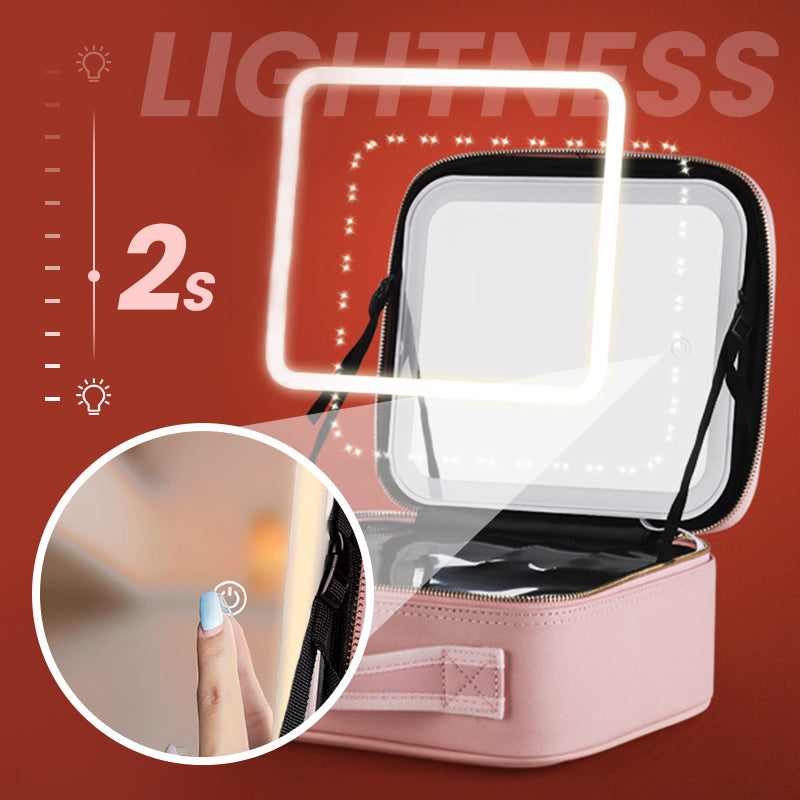 ✨ 50% OFF & Free Shipping ✨ Flawless Makeup Anywhere – Portable LED Mirror Makeup Bag! ✨