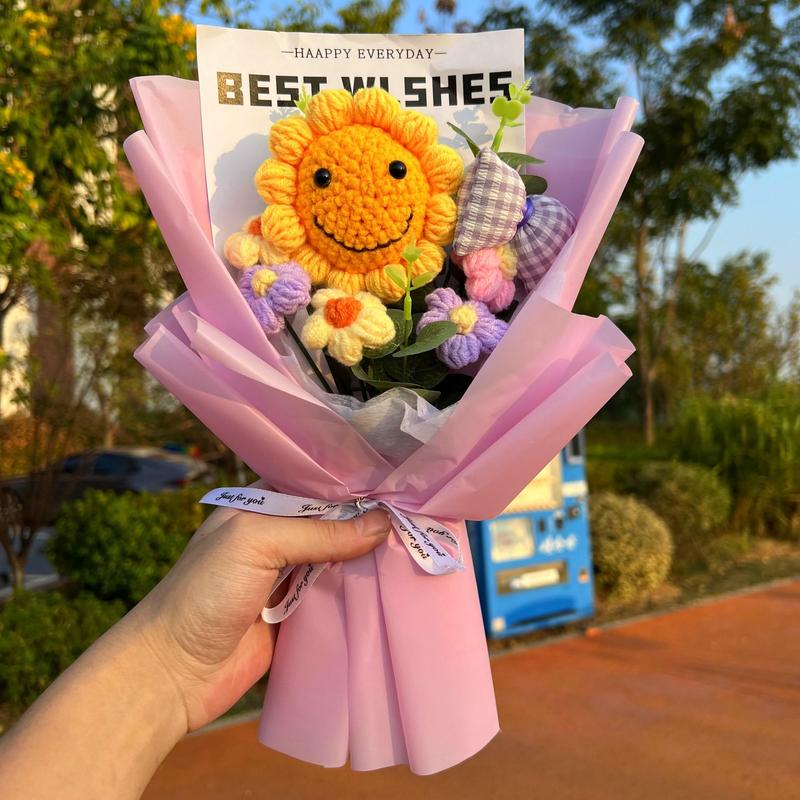 Handmade Knitted Sunflower Bouquet