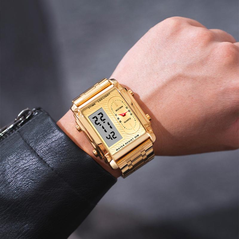 ⏳Limited Time Special 50% OFF💥🎁Men's Square Creative Dual-Movement Multifunctional Sports Watch