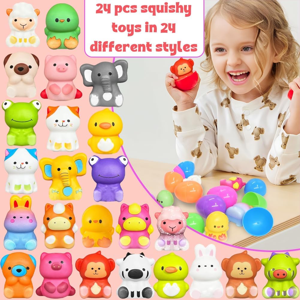 🔥Last Day Special Price !!⚡50K+ SOLD🎁12/24PCS Easter Eggs Prefilled Slow Rising Squishy Toys