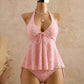 Women’s Peplum Halter Tankini Set