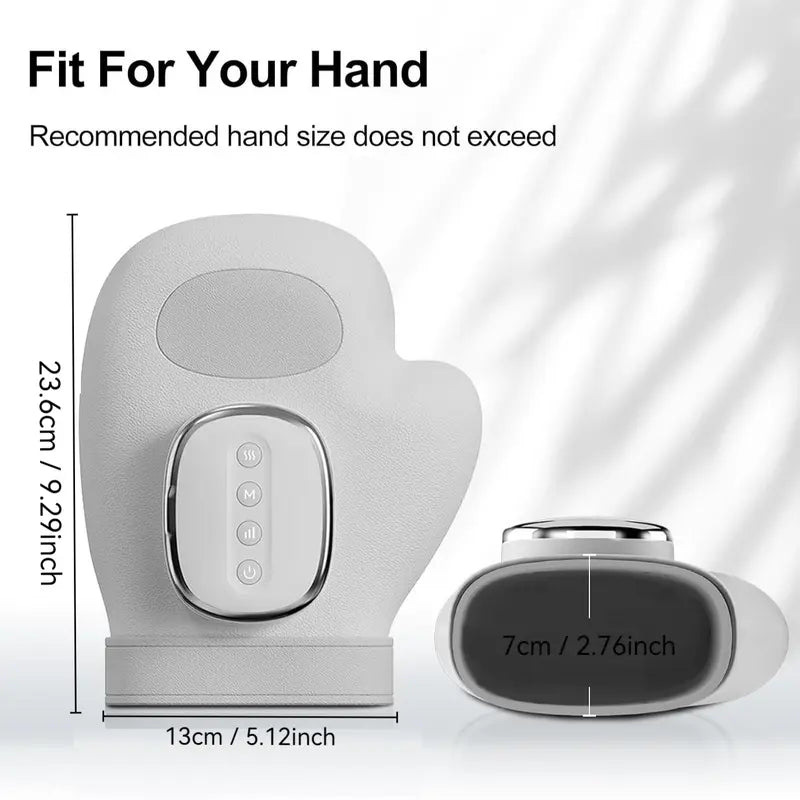 Portable Hand Massager with Heat & Compression, Wireless 3 Modes for Carpal Tunnel Relief